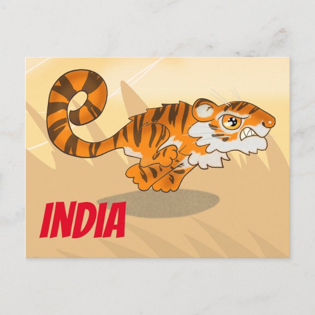 Postal Tigre Personalizado de la India (Anverso)