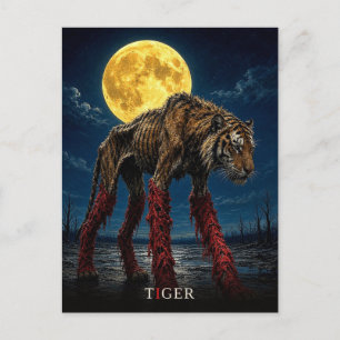 Postal Tigre Piernas Brillantes gótico Surrealista