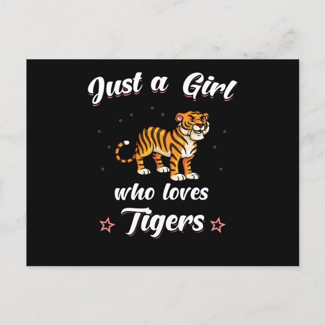 Postal Tigre, sólo un Chica que ama a los tigres (Anverso)