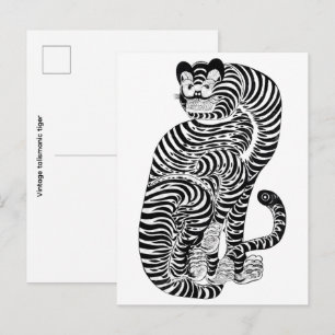 Postal Tigre talismánico vintage