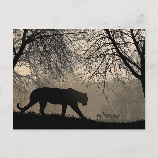 Postal Tigre y ciervo (Anverso)
