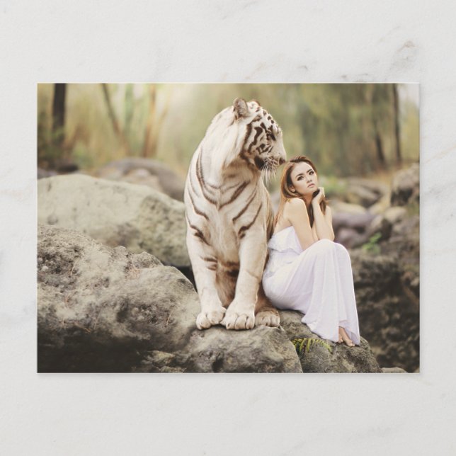 Postal Tigre y dama de Bengala (Anverso)