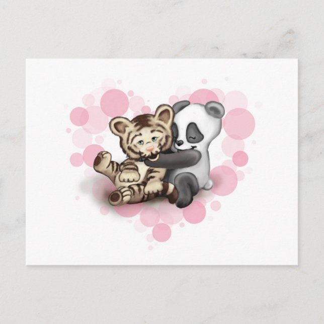 Postal Tigre y panda (Anverso)