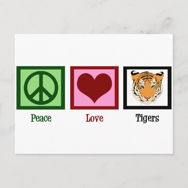 Postal Tigres de amor por la paz (Anverso)