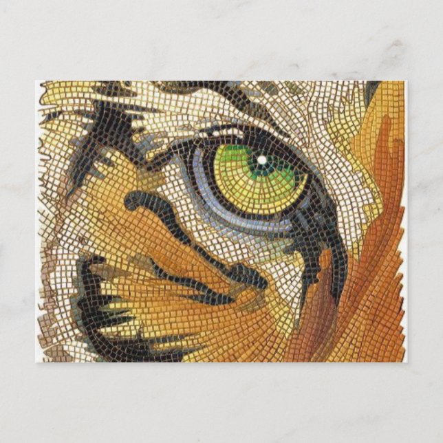 Postal "Tigres de tigre" acuarela de azufre de tigre (Anverso)