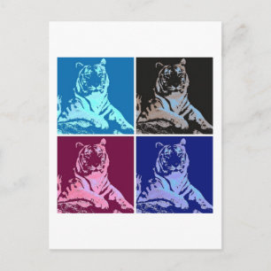 Postal Tigres del arte pop