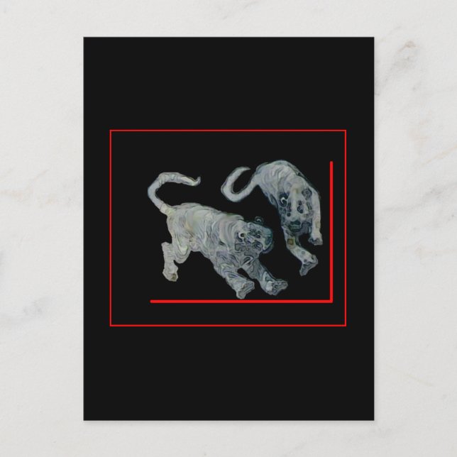 Postal Tigres Fantasma Xian China 2002 Red Boarder jGibne (Anverso)