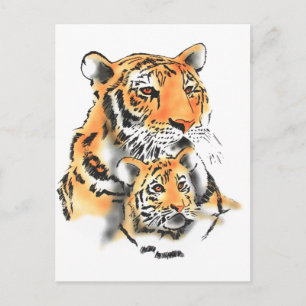 Postal Tigres y cachorros