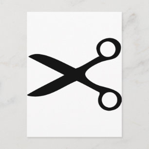 Postal tijeras de peluquero negro