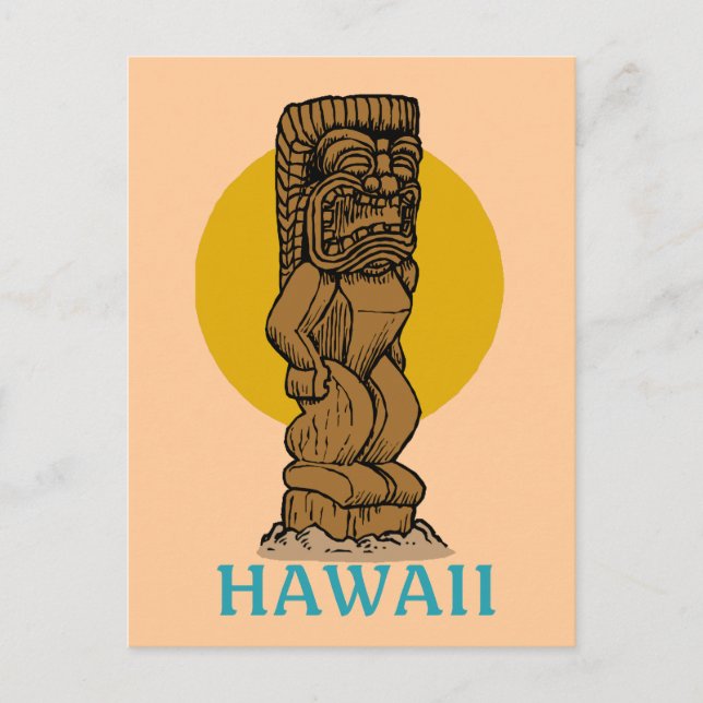 Postal Tiki de Hawái (Anverso)