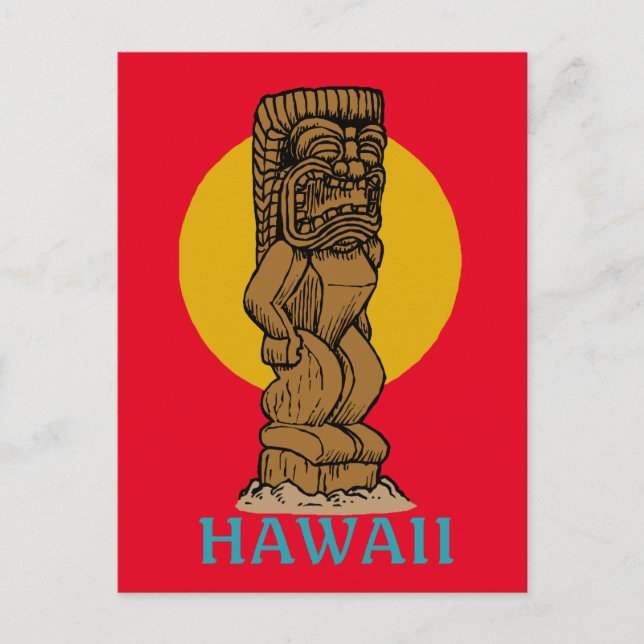 Postal Tiki retro hawaiano (Anverso)