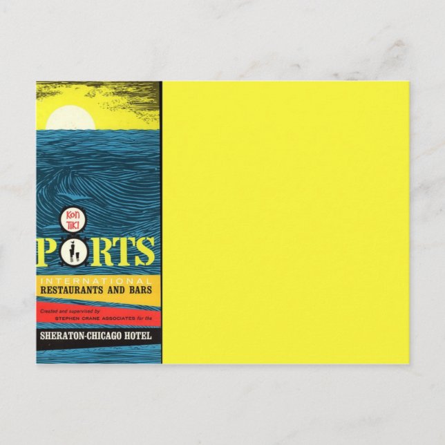 Postal Tiki vintage de mediados del siglo (Anverso)