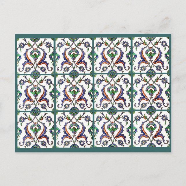 Postal Tile verde-Turquía (Anverso)