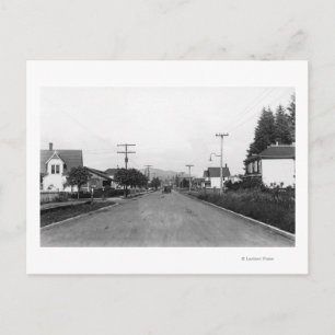 Postal Tillamook, escena de la calle residencial de Orego