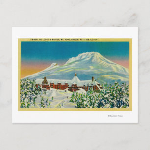 Postal Timberline Lodge en invierno en Mt. Hood