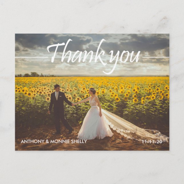 Postal Timeless 2 Photo Boda Gracias Postcard (Anverso)