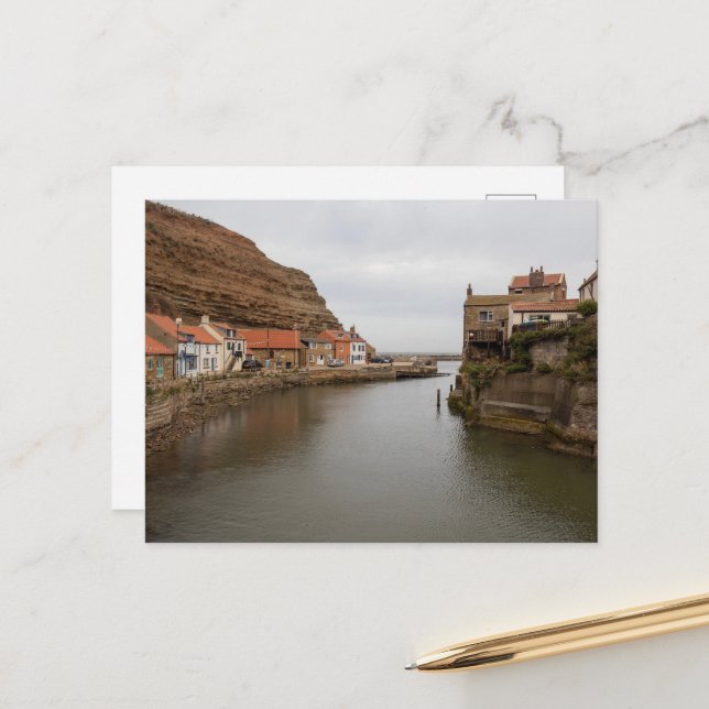 Postal Timeless Staithes: Where the Beck Meets the Sea (Anverso/Reverso In Situ)
