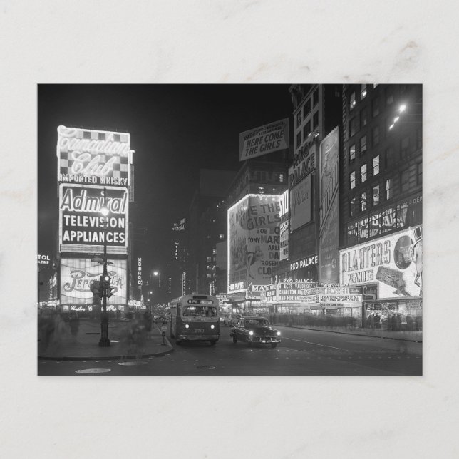 Postal Times Square de Noche, 1953 (Anverso)