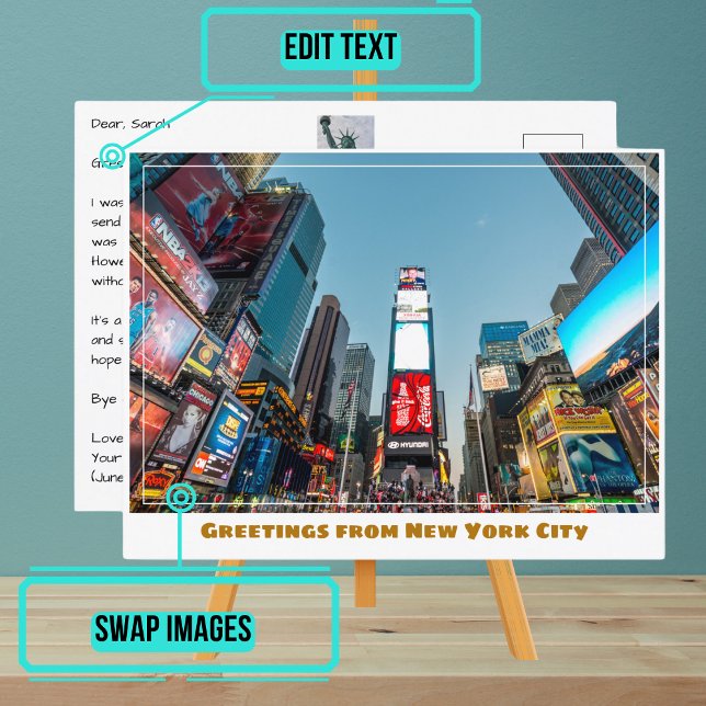 Postal Times Square en la ciudad de Nueva York (Please enjoy our New York City postcard)