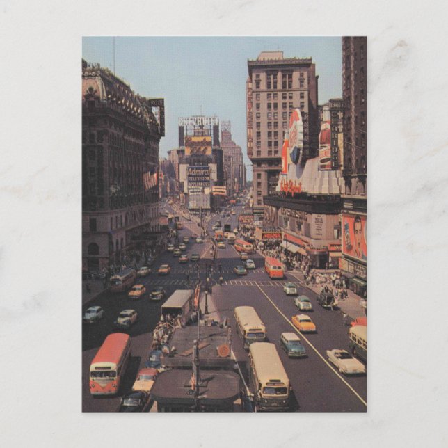 Postal Times Square, New York City 1950 con inspiración d (Anverso)