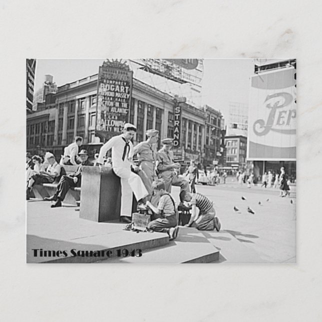 Postal Times Square, Nueva York, Fotografía de la Segunda (Anverso)