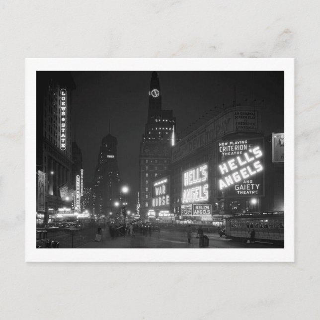 Postal Times Square, Nueva York, la vieja 1930 inspirada (Anverso)