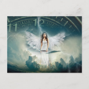 Postal Time's Up Movement Female Angel Wings Clock