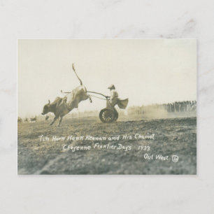 Postal Tin Horn Hank Keenan y su carro.