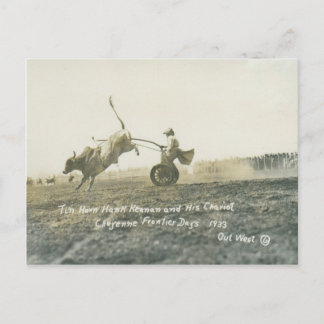 Postal Tin Horn Hank Keenan y su carro.
