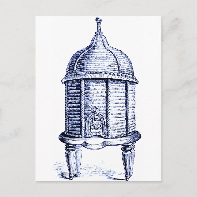 Postal Tinta azul de Beehive vintage (Anverso)