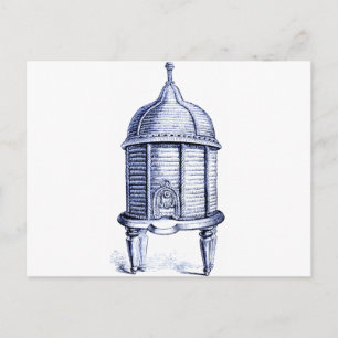 Postal Tinta azul de Beehive vintage