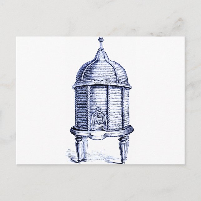Postal Tinta azul de Beehive vintage (Anverso)