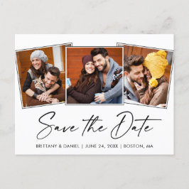 Postal Tinta caligráfica moderna Guardar la foto de fecha