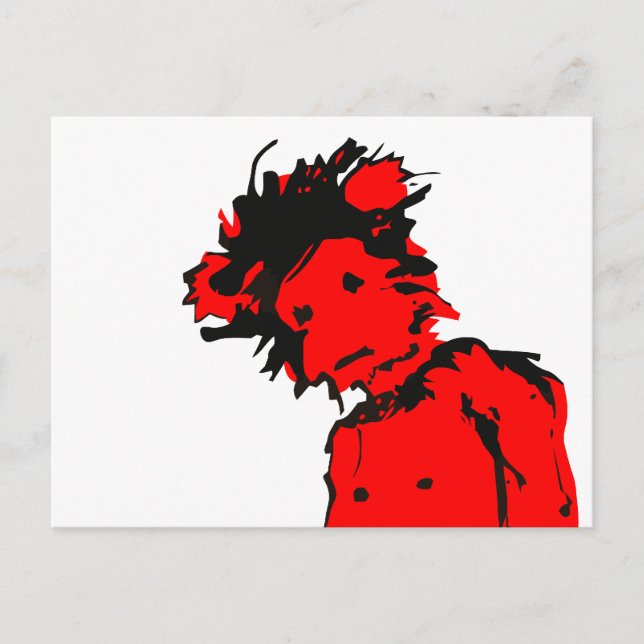 Postal tinta de mono emo (Anverso)