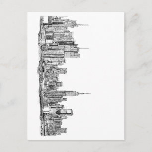 Postal Tinta de perfil de Nueva York