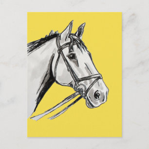 Postal Tinta de retrato de caballo y lavado