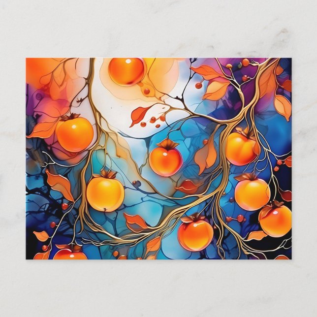 Postal Tinta etérea de alcohol para fruta Persimmon (Anverso)