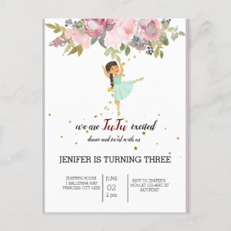 Postal Tiny Dancer | Cumpleaños de baile de ballet floral