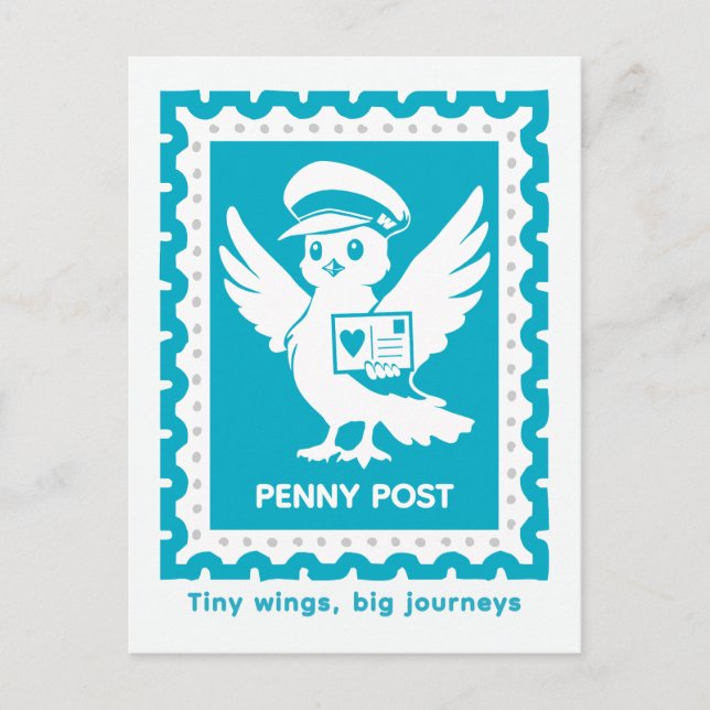 Postal Tiny Wings Big Journeys Penny Post (Anverso)