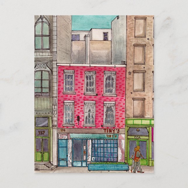 Postal Tiny's 135 &The Bar Upstairs Tribeca Manhattan NYC (Anverso)