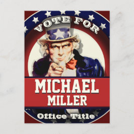 Postal Tío Patriótico personalizado Sam