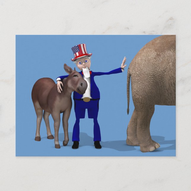 Postal Tío Sam ama a los burros (Anverso)