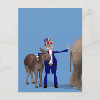 Postal Tío Sam ama a los burros