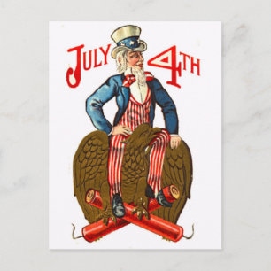 Postal Tío Sam Bandera de los Estados Unidos 4 de julio V