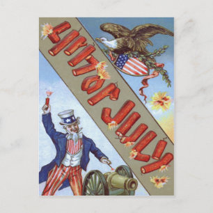 Postal Tío Sam Cañón Águila Calva Escudo Americano
