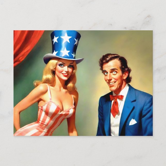 Postal Tío Sam divertido USA (Anverso)