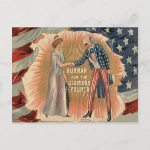 Postal Tío Sam Lady Liberty Bandera de EE. UU.