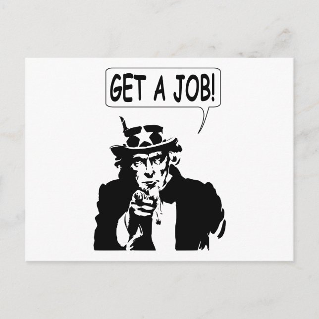 Postal Tío Sam Obtén Un Trabajo (Anverso)