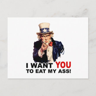 Postal Tío Sam QUIERE QUE TE COMAS MI CULO