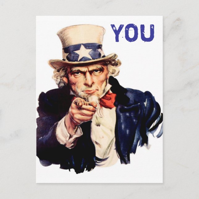 Postal tío sam, vintage (Anverso)